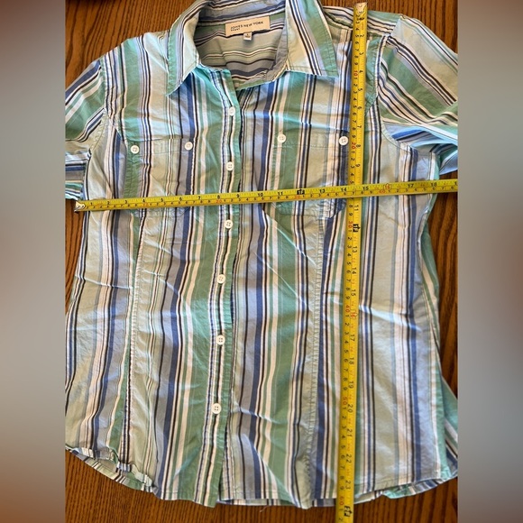Jones New York Sport Vintage Blue and Green Casual Button Down Shirt L - Picture 2 of 10